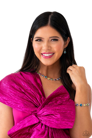 Abstract Admirer - Multi - Colored Shape Gem Paparazzi Short Necklace - October 2023 Life of the Party Exclusive