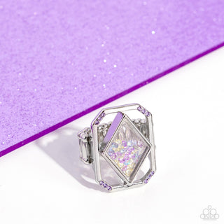 Diamond in the STUFF - Purple - Blue, and Crystal Loose Bead Paparazzi Ring - 2024 Empower Me Pink Exclusive