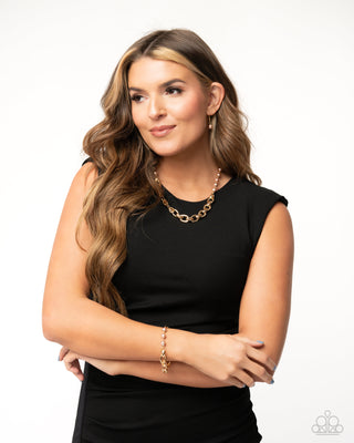 Pearl Pairing - Brown - Pearl Gold Chain Paparazzi Lobster Claw Bracelet