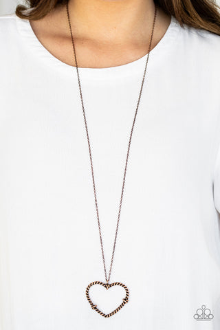 Straight from the Heart Copper Paparazzi Necklace
