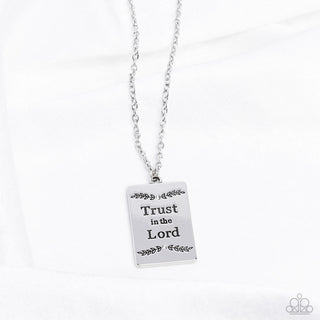 All About Trust - White - "Trust in the Lord" Inspirational Religious Paparazzi Short Necklace