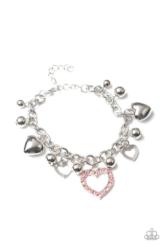 Beautifully Big-Hearted Pink Paparazzi Bracelet