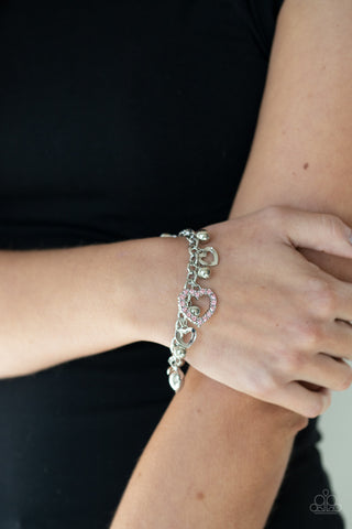 Beautifully Big-Hearted Pink Paparazzi Bracelet