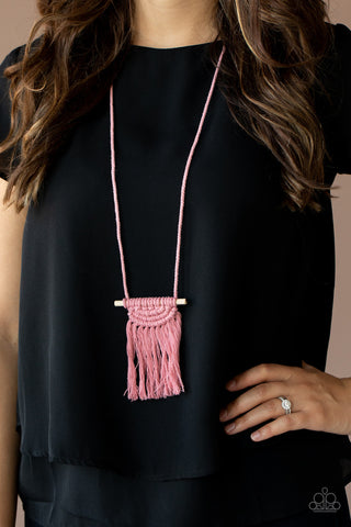 Between You and MACRAME Pink Paparazzi Necklace