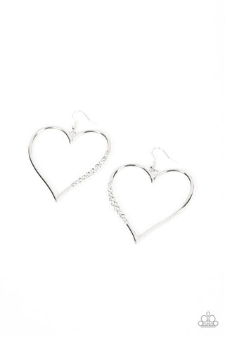 Bewitched Kiss White Paparazzi Earrings
