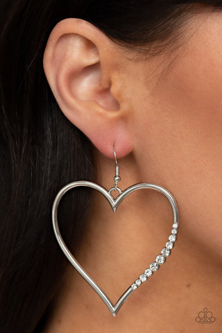 Bewitched Kiss White Paparazzi Earrings