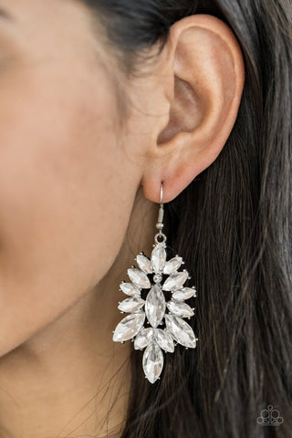 Billion Dollar Boss White Paparazzi Earrings