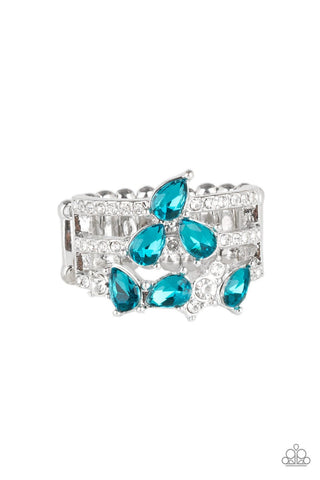 Blink Back TIERS Blue Paparazzi Ring