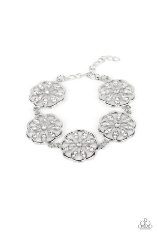 Blooming Bling White Paparazzi Bracelet
