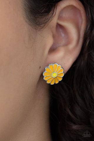 Budding Out Orange Paparazzi Earrings