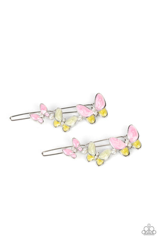 Bushels of Butterflies Pink Paparazzi Hair Clips