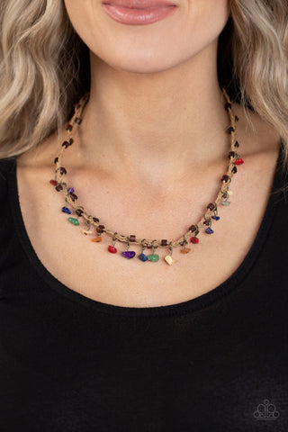 Canyon Voyage - Multi - Natural Stone Braided Twine Paparazzi Short Necklace