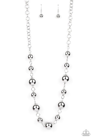 Commanding Composure Silver Paparazzi Necklace