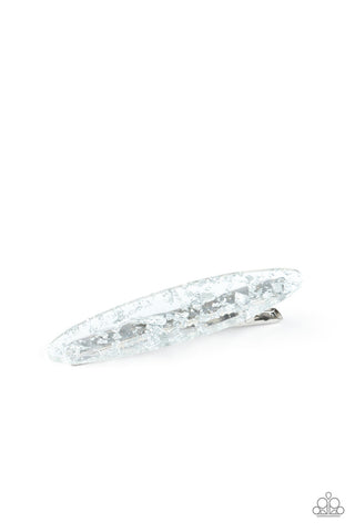 Confetti Couture Silver Paparazzi Hair Clip