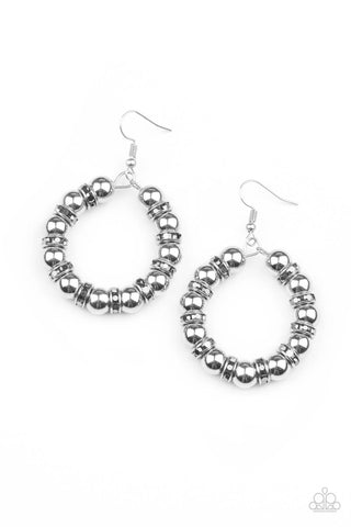 Cosmic Halo Silver Paparazzi Earrings