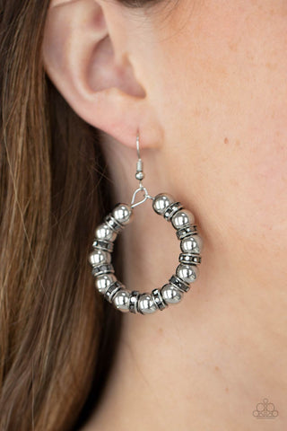 Cosmic Halo Silver Paparazzi Earrings