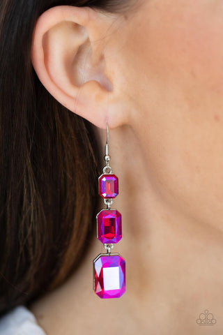 Cosmic Red Carpet Pink Paparazzi Earrings