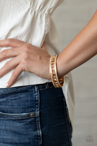 Couture Court Gold Paparazzi Bracelet