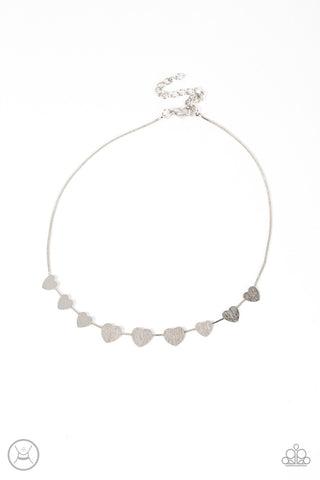Dainty Desire Silver Paparazzi Choker Necklace