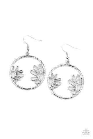 Demurely Daisy Silver Paparazzi Earrings