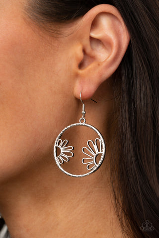 Demurely Daisy Silver Paparazzi Earrings