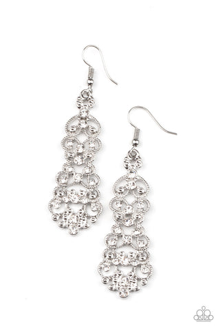 Diva Decorum White Paparazzi Earrings