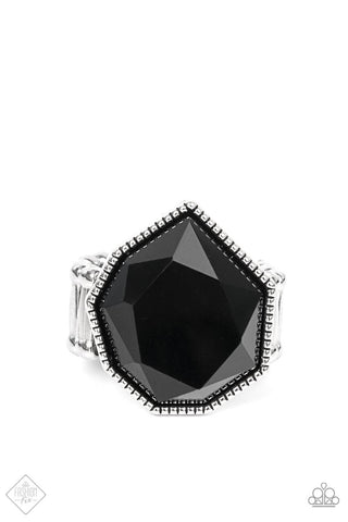 Dynamically Defaced Black Paparazzi Ring