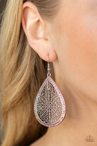 Fleur de Fantasy Pink Paparazzi Earrings