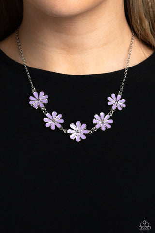 Flora Fantasy - Purple - Daisy Paparazzi Short Necklace