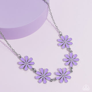 Flora Fantasy - Purple - Daisy Paparazzi Short Necklace