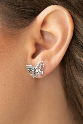 Flutter Fantasy Silver Paparazzi Earrings