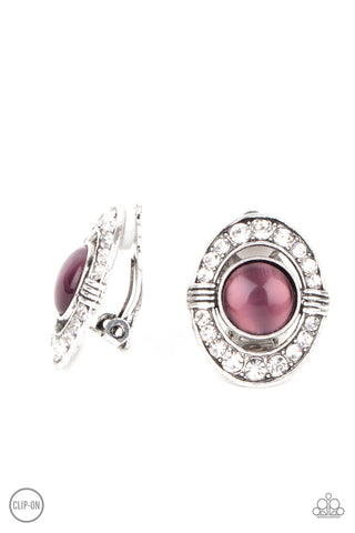 GLOW of Force Purple Paparazzi Clip-On Earrings