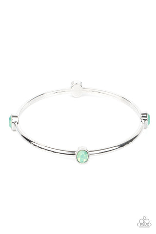 Gleam-Getter - Green - Opalescent Rhinestone Paparazzi Bangle Bracelet