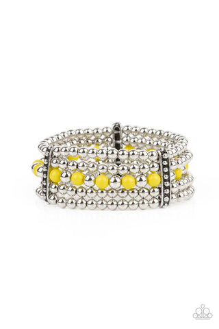 Gloss Over the Details Yellow Paparazzi Bracelet