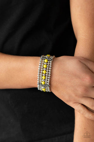 Gloss Over the Details Yellow Paparazzi Bracelet