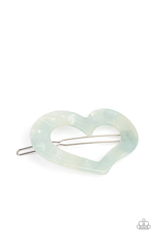 HEART Not to Love Blue Paparazzi Hair Clip