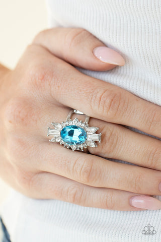 Icy Icon Blue Paparazzi Ring