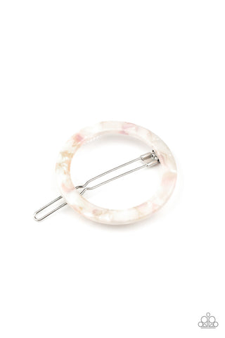 In the Round White Paparazzi Hair Clip