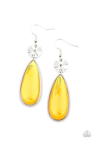 Jaw-Dropping Drama Yellow Paparazzi Earrings