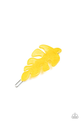 LEAF Your Mark Yellow Paparazzi Hair Clip