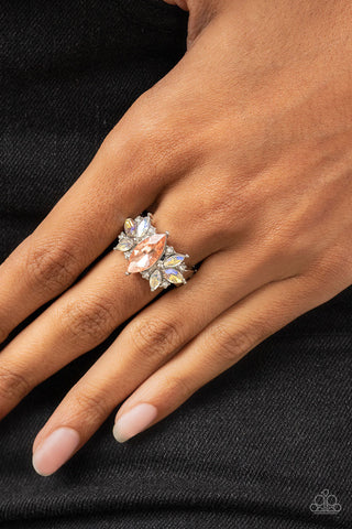 Luxury Luster - Orange - Iridescent Marquis Rhinestone Paparazzi Ring