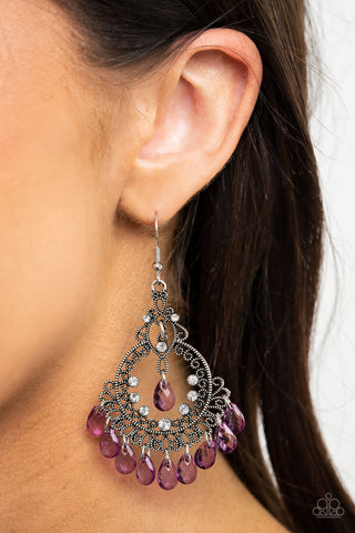 Lyrical Luster Purple Paparazzi Earrings