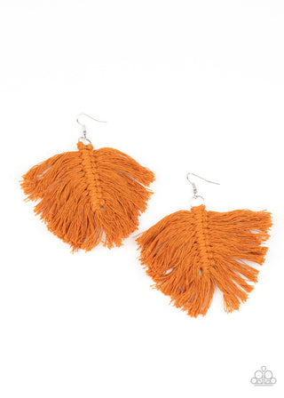 Macrame Mamba - Brown - Knotted Tassel Paparazzi Fishhook Earrings