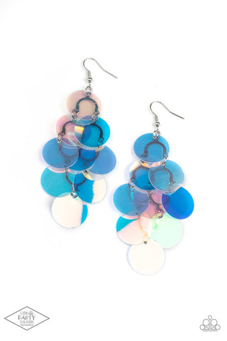 Mermaid Shimmer - Multi - Iridescent Sequin Paparazzi Fishhook Earrings - Black Diamond Exclusive