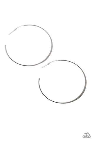 Metal Drama - Black - Thin Gunmetal Paparazzi Hoop Earrings
