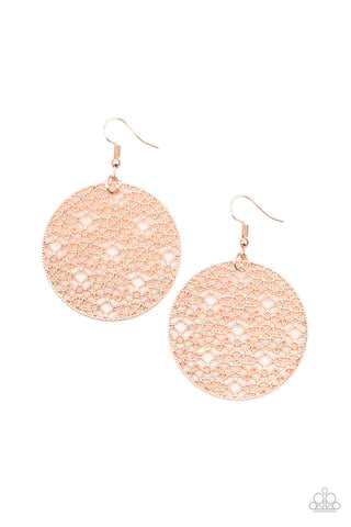 Metallic Mosaic Rose Gold Paparazzi Earrings