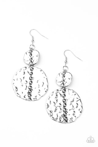 Metro Metalhead Silver Paparazzi Earrings