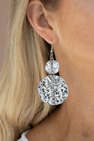 Metro Metalhead Silver Paparazzi Earrings