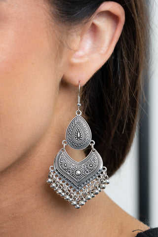 Music to My Ears Silver Paparazzi Earrings