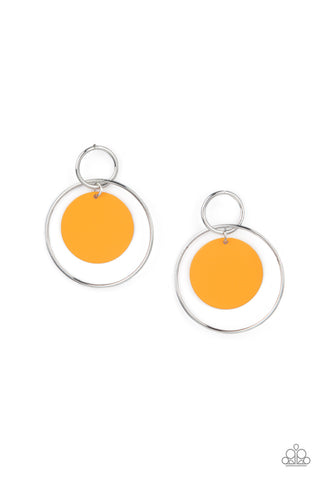 POP, Look, and Listen Orange Paparazzi Earrings